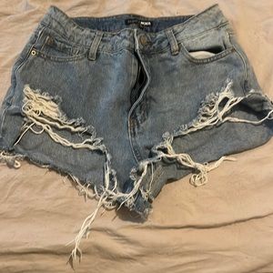Distressed Jean shorts